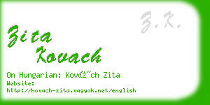 zita kovach business card